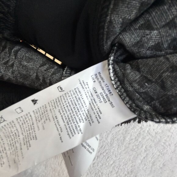 Joseph Ribkoff Womens Black White Geometric Fringe Blazer Jacket Size 12 Stretch - Picture 5 of 8